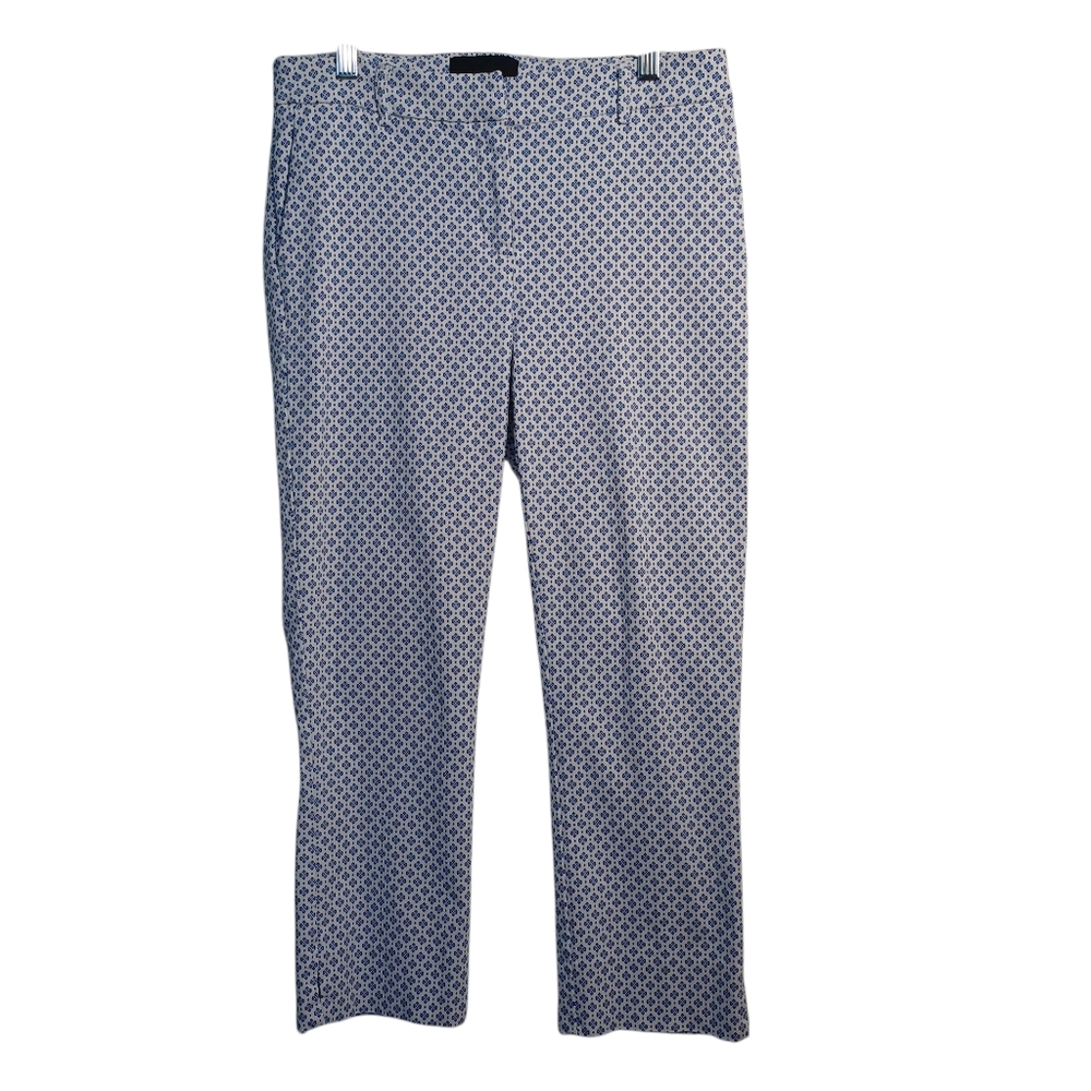 Cynthia Rowley Pants Cropped Length Blue White Floral Print Stretch Womens 6